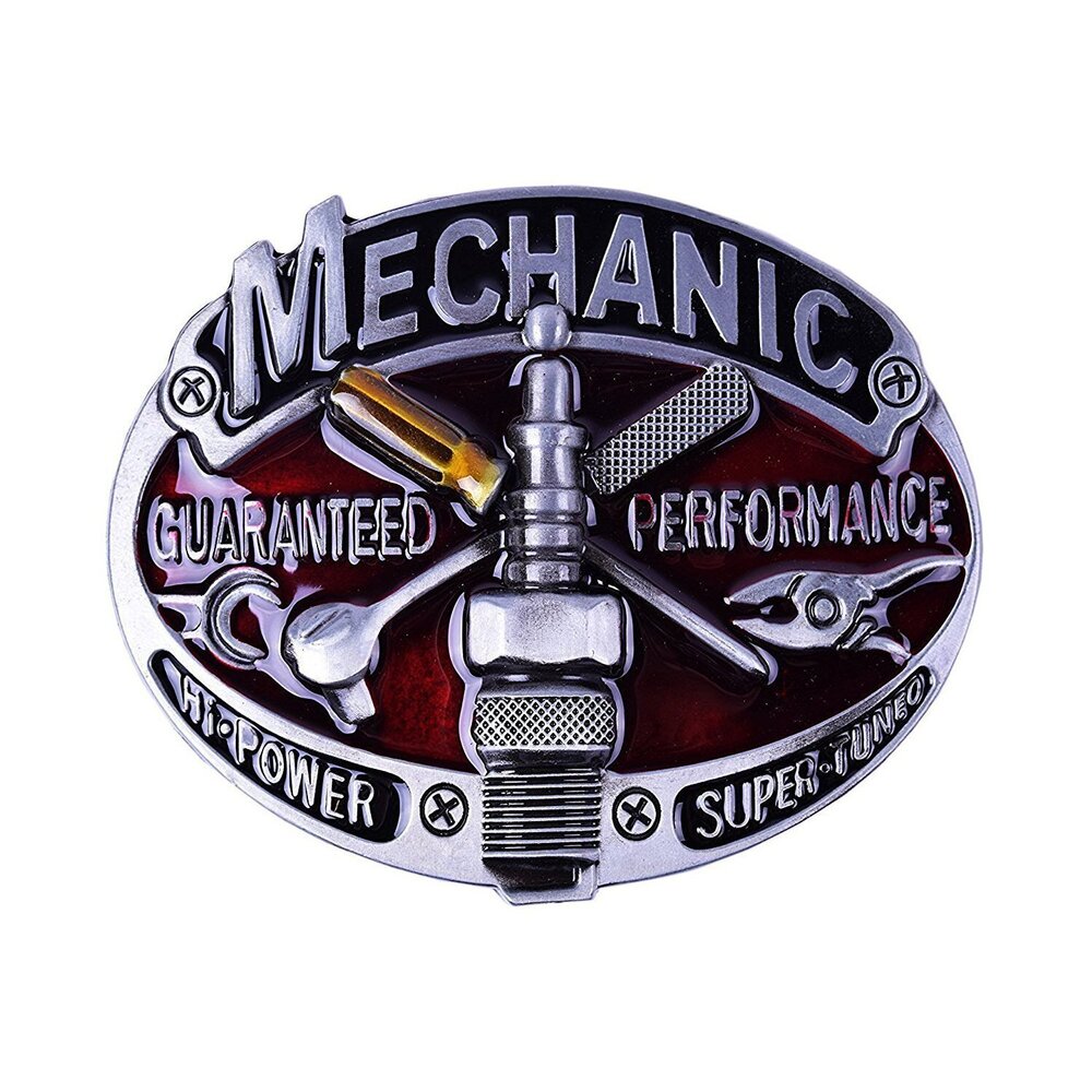 6239 Red Mechanic Western Cowboy Belt Buckle , 's Country Rodeo Belt Buckle